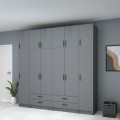 Ricardo Megapap six doors melamine wardrobe with cabinet  in anthracite color 240x51,8x240cm.