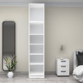 Victoria Megapap single door melamine wardrobe with cabinet in white color 50x60x240cm.