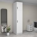 Victoria Megapap single door melamine wardrobe with cabinet in white color 50x60x240cm.