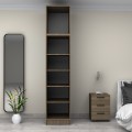 Victoria Megapap single door melamine wardrobe with cabinet in walnut color 50x60x240cm.