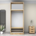Victoria Megapap  two doors melamine wardrobe with cabinet in oak color 100x60x240cm.