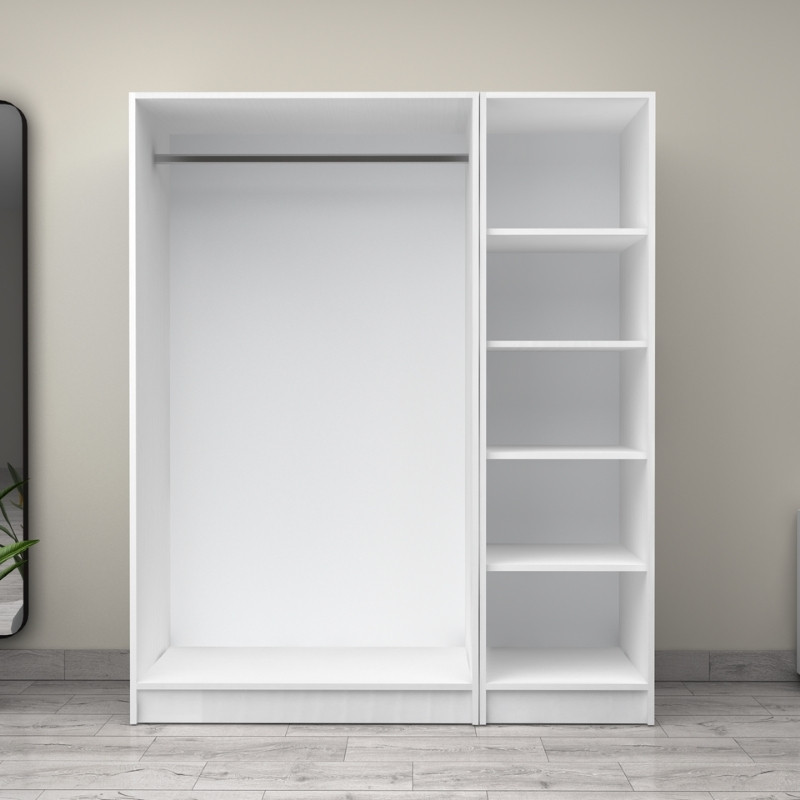 Victoria Megapap three doors melamine wardrobe in white color 150x60x181cm.