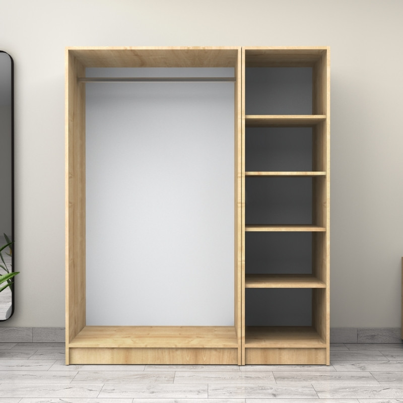 Victoria Megapap three doors melamine wardrobe in oak color 150x60x181cm.