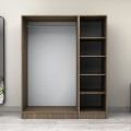 Victoria Megapap three doors melamine wardrobe in walnut color 150x60x181cm.