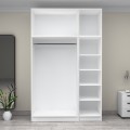 Victoria Megapap three doors melamine wardrobe with cabinet in white color 150x60x240cm.