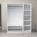 Victoria Megapap three doors melamine wardrobe in white color 150x60x181cm.