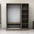 Victoria Megapap three doors melamine wardrobe in walnut color 150x60x181cm.