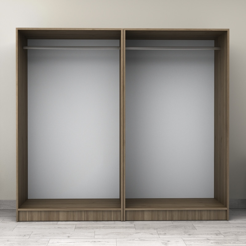 Victoria Megapap four doors melamine wardrobe in walnut color 200x60x181cm.