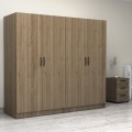 Victoria Megapap four doors melamine wardrobe in walnut color 200x60x181cm.