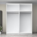 Victoria Megapap four doors melamine wardrobe with cabinet in white color 200x60x240cm.