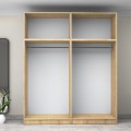 Victoria Megapap four doors melamine wardrobe with cabinet in oak color 200x60x240cm.