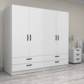 Victoria Megapap four doors melamine wardrobe in white color 200x60x181cm.