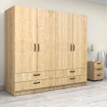 Victoria Megapap four doors melamine wardrobe in oak color 200x60x181cm.