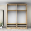 Victoria Megapap four doors melamine wardrobe with cabinet in oak color 200x60x240cm.