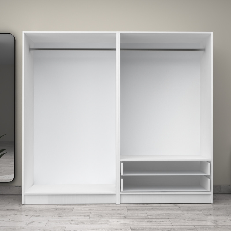 Victoria Megapap four doors melamine wardrobe in white color 200x60x181cm.