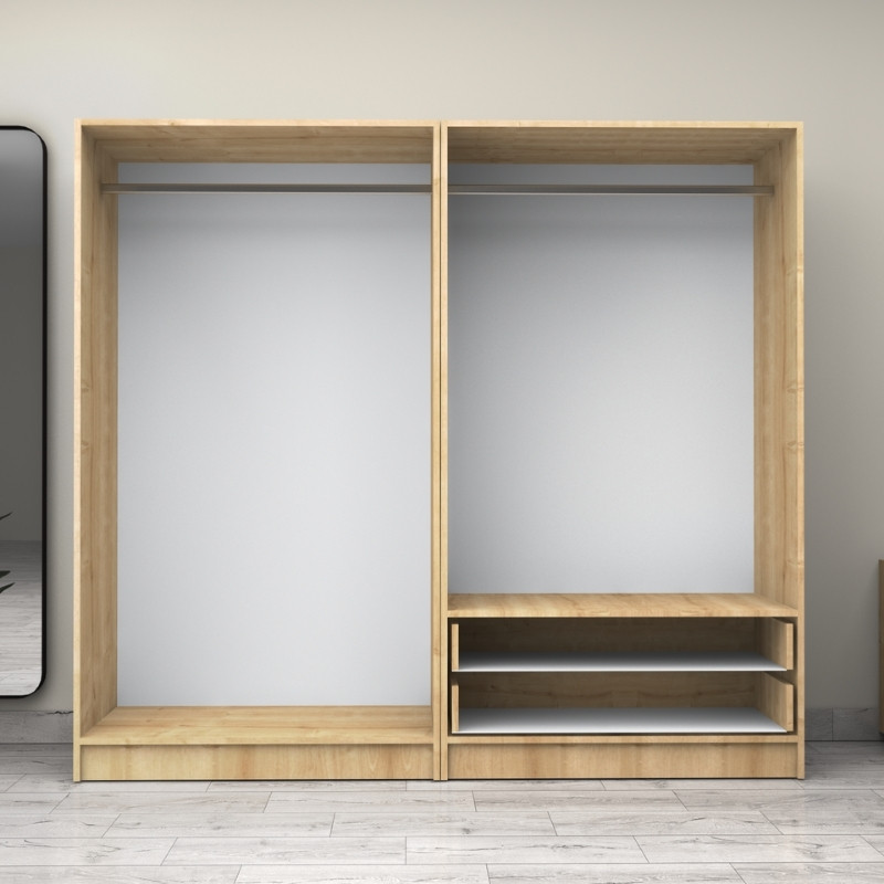Victoria Megapap four doors melamine wardrobe in oak color 200x60x181cm.