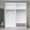 Victoria Megapap four doors melamine wardrobe with cabinet in white color 200x60x240cm.