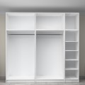 Victoria Megapap five doors melamine wardrobe with cabinet in white color 250x60x240cm.