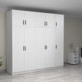 Victoria Megapap five doors melamine wardrobe with cabinet in white color 250x60x240cm.