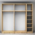 Victoria Megapap five doors melamine wardrobe with cabinet in oak color 250x60x240cm.
