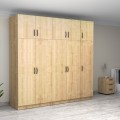 Victoria Megapap five doors melamine wardrobe with cabinet in oak color 250x60x240cm.