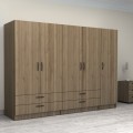 Victoria Megapap five doors melamine wardrobe in walnut color 250x60x181cm.