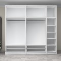 Victoria Megapap five doors melamine wardrobe with cabinet in white color 250x60x240cm.