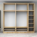 Victoria Megapap five doors melamine wardrobe with cabinet in oak color 250x60x240cm.