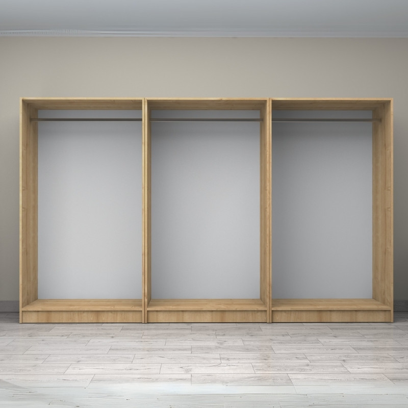 Victoria Megapap six doors melamine wardrobe in oak color 300x60x181cm.