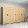 Victoria Megapap six doors melamine wardrobe in oak color 300x60x181cm.