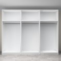 Victoria Megapap six doors melamine wardrobe with cabinet in white color 300x60x240cm.