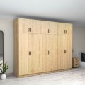 Victoria Megapap six doors melamine wardrobe with cabinet in oak color 300x60x240cm.