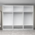 Victoria Megapap six doors melamine wardrobe with cabinet in white color 300x60x240cm.