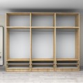 Victoria Megapap six doors melamine wardrobe with cabinet in oak color 300x60x240cm.