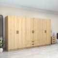Victoria Megapap six doors melamine wardrobe in oak color 300x60x181cm.