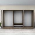 Victoria Megapap six doors melamine wardrobe in walnut color 300x60x181cm.