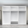 Victoria Megapap six doors melamine wardrobe with cabinet in white color 300x60x240cm.