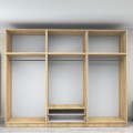 Victoria Megapap six doors melamine wardrobe with cabinet in oak color 300x60x240cm.
