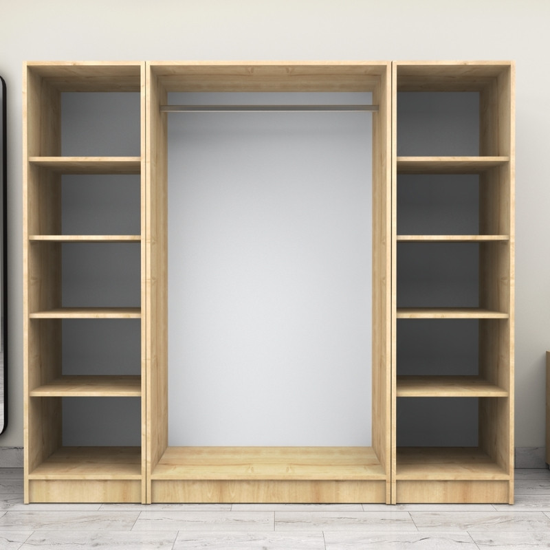 Victoria Megapap four doors melamine wardrobe in oak color 200x60x181cm.