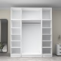 Victoria Megapap four doors melamine wardrobe with cabinet in white color 200x60x240cm.