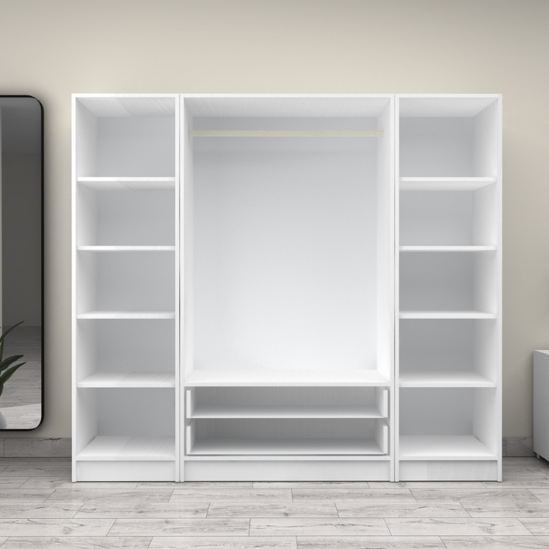 Victoria Megapap four doors melamine wardrobe in white color 200x60x181cm.