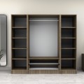 Victoria Megapap four doors melamine wardrobe in walnut color 200x60x181cm.
