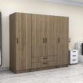 Victoria Megapap four doors melamine wardrobe in walnut color 200x60x181cm.