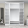 Victoria Megapap four doors melamine wardrobe with cabinet in white color 200x60x240cm.