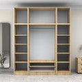 Victoria Megapap four doors melamine wardrobe with cabinet in oak color 200x60x240cm.