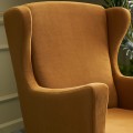 Lola Megapap velvet armchair in gold color 77x70x92cm.
