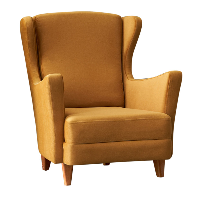 Lola Megapap velvet armchair in gold color 77x70x92cm.