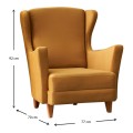 Lola Megapap velvet armchair in gold color 77x70x92cm.