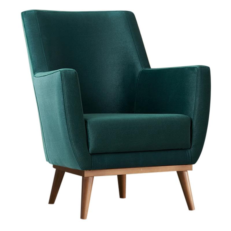 Gonca Megapap velvet armchair in dark green color 71x75x87cm.