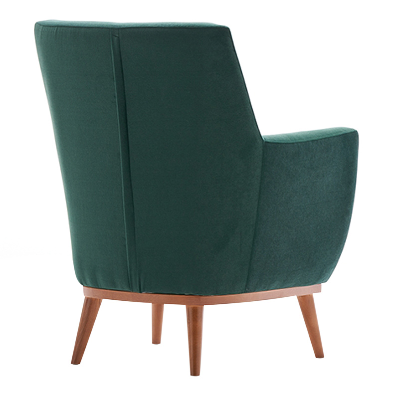Gonca Megapap velvet armchair in dark green color 71x75x87cm.